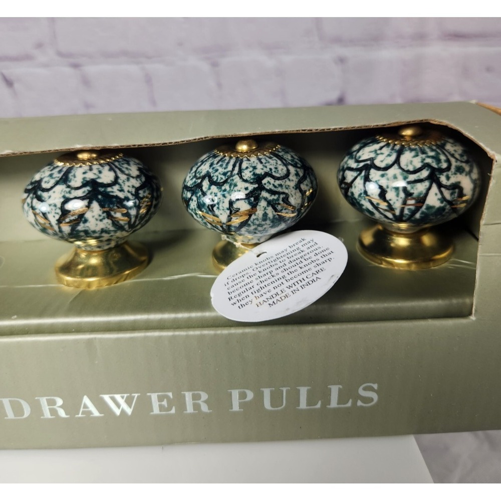 Casa Decor Drawer Knobs Ceramic Pulls Set Of 3